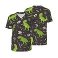 thumbnail image 3 of Daiia Dinosaur Skeleton Mens Baseball Jersey Button Down Shirts Short Sleeve Sports Uniforms-Small, 3 of 9