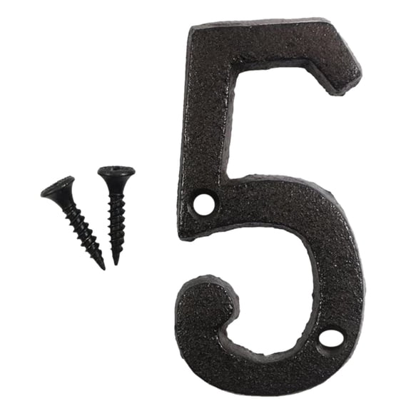Rustic Farmhouse Wrought Iron Numbers Cast Iron House Digits DIY Metal Address Plaques Vintage Decorative Wall Signs For Mailbox Garden Home Garage Cafe Bar 2.95x1.57in