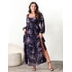 thumbnail image 2 of Vestido maxi talla grande EYWOL azul marino floral de invierno, 2 of 7