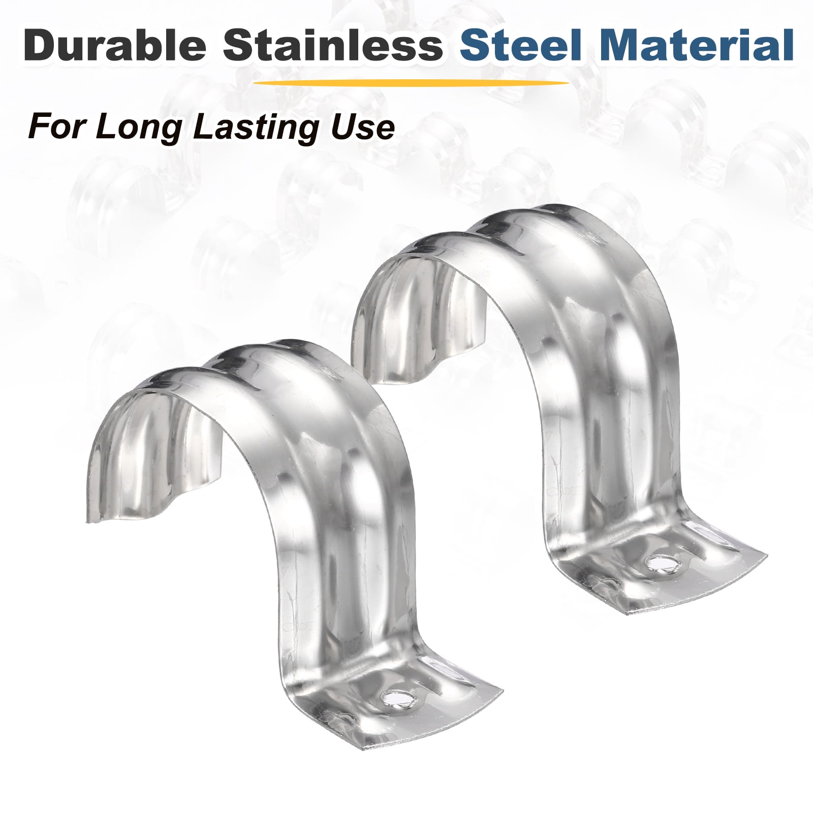 Uxcell 52pcs Conduit Clamp 1 1/4 Inch, 1 Hole Stainless Steel Pipe Strap, Rigid Metal Conduit Hanger for Pipe Fixing, Tube Wire Installation