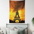thumbnail image 4 of Eiffel Tower Tapestry, Paris Love City Monument In Dramatic Sunrise Picture of French Landmark, Wall Hanging for Bedroom Living Room Dorm Decor, 60W X 80L Inches, Yellow Brown, by Ambesonne, 4 of 5