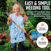 Grampas Weeder - The Original Stand Up Weed Puller Tool With Long Handle - Made With 4-Claw Steel Head Design - Easily Remove Weeds Without Bending, Pulling, or Kneeling