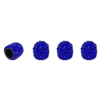 Unique Bargains Tire Valve Stem Caps 14x15MM Car Wheel Valve Cap Polymer Clay Rhinestones Blue 4 Pcs