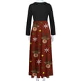 thumbnail image 2 of Robe de Noël Grande Taille pour Femmes Imprimé de Noël Manches Longues Col Rond Longueur Cheville, 2 of 6