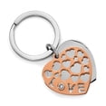 thumbnail image 3 of Chisel Stainless Steel Polished Rose IP-plated with Crystals LOVE Hearts 2 Piece Key Ring, 3 of 4