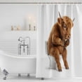 thumbnail image 3 of Yak Sitting on The Toilet Thinking Shower Curtain, 48" x 72", Abstract Funny Animal Waterproof Bathroom Curtain Washable Shower Curtain Set with 12 Hooks, 3 of 9