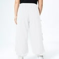 thumbnail image 7 of asjyhkr Plus Size Cargo Pants for Women Elastic Waist Jogger Drawstring Work Outdoor Trousers with Multi Pockets,L-4XL, 7 of 7