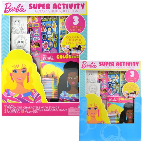 JUMBO Barbie Super Activity Set in PDQ- STICKER SHEET, COLORING BOOK & MORE