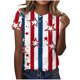 thumbnail image 1 of Camisetas Casuales de las Mujeres Estampadas Cuello Tripulado Manga Corta Superior, Ligera Mezcla de Poliéster Blusa de Moda, 1 of 4