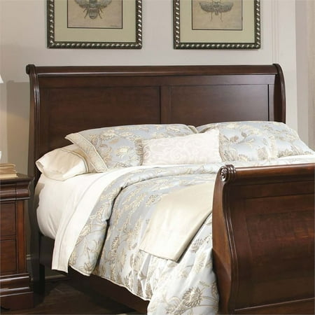 Dark Brown Queen Sleigh - Bowery Hill Queen Sleigh Headboard in Mahogany