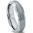 thumbnail image 2 of Charming Jewelers Tungsten Wedding Band Ring 6mm for Men Women Comfort Fit Step Beveled Edge Brushed Lifetime Guarantee Size 8, 2 of 5