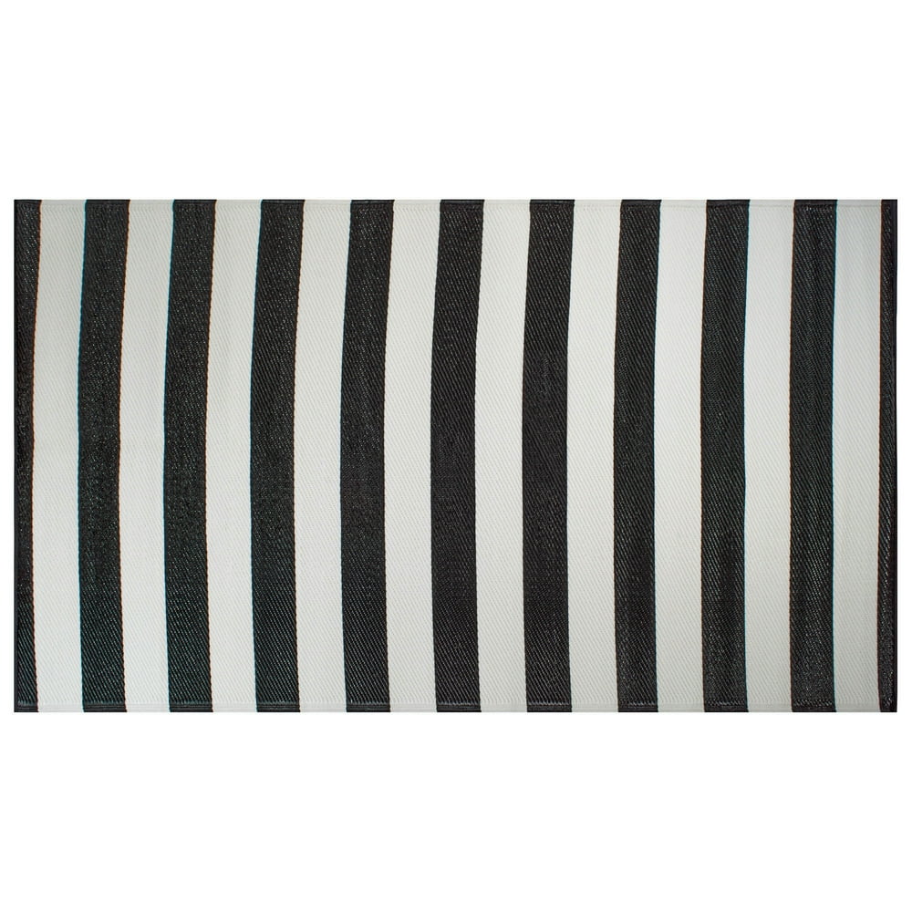 DII Black/White Stripe Outdoor Rug