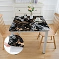 thumbnail image 2 of WYYP Marble Pattern Abstract Brush Strokes Square Tablecloth Washable for Home Kitchen Outdoor Decoration 100% Polyester Fiber 46*46, 2 of 8