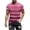 Hot Pink-A, variant on Penkiiy T Shirts for Men Casual Shorts Sleeves Round Neck Pullover Striped Printing Sports Fitness Blouse Plus Size Tops 2XL Dark Gray