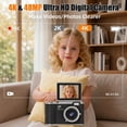 thumbnail image 4 of 4K Kids Camera, 2.4" Flip Screen, 32GB SD Card, Compact Digital Camera for Teens & Beginners, Black, 4 of 10