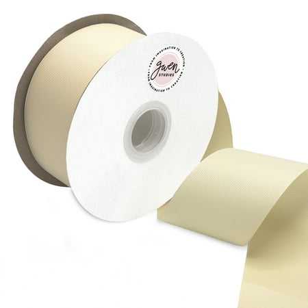 UPC: 0810056348311 | Solid Ivory Grosgrain Ribbon  2.5  x 50 Yards by Gwen Studios