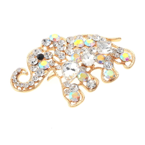 Crystal Elephant Brooch