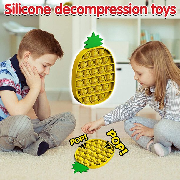 Push Bubble Fidget Toy Silicone Push Pop Fidget Toy Turning Pressing Stress Reliever Pineapple Walmart Com Walmart Com