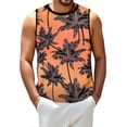 thumbnail image 2 of Mens Tank Tops Men's Performance Athletic Sleeveless Shirt Hawaiian Print Moisture Wicking Breathable Gym Running Tank Top Workout Lightweight Orange M, 2 of 3