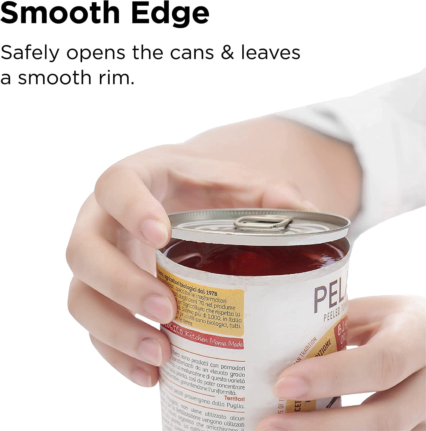 Kitchen Mama Auto 2.0 Electric Can Opener: Safe, Smooth Edge, Battery Operated (Morandi Blue)
