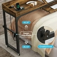 thumbnail image 3 of Tribesigns Height Adjustable Overbed Table with Wheels, Queen Size Mobile Over Bed Desk with Adjustable Tilt Stand & Outlets & USB Ports for Home (Dark Gray), 3 of 5