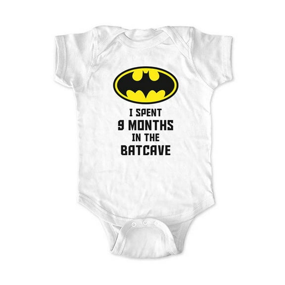 I spent 9 months in the Batcave - wallsparks cute & funny Brand - baby one piece bodysuit - Great baby shower gift!