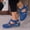 Blue, variant on Womens Comfort Wedge Sandals - Perforated Closed toe Adjustable Strap Summer Shoes Black 39