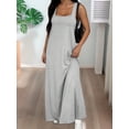thumbnail image 5 of Women'S Two-Piece Sleeveless Square Neck Tank Maxi Dress with Built-in Crop Top Deep Space Gray S, 5 of 9