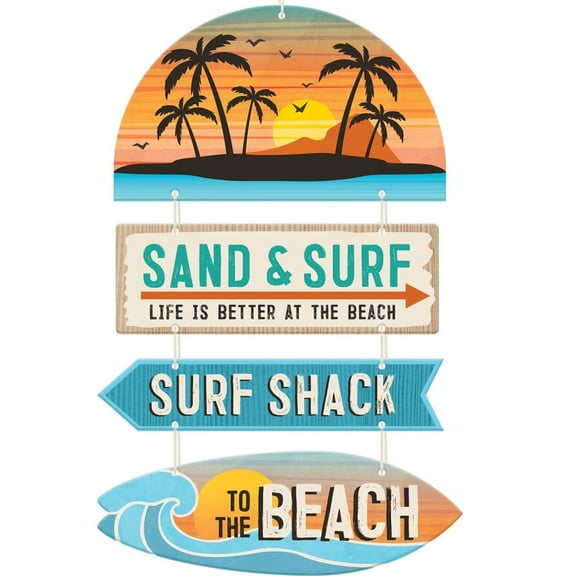 Beach Life Hanging Fiberboard Sign