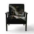 thumbnail image 4 of Designart "Ebony Geode Abstraction III" Fauteuil d'Appoint en Marbre Noir - Fauteuil Moderne pour Salon, 4 of 7
