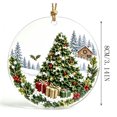 thumbnail image 2 of Round Clear Acrylic Christmas Ornament, Winter Cabin Christmas Tree Printed Hanging Ornament, Forest Scene for Tree, Wreath, Garland, Mantel, Window and Holiday Decor​, C, 2 of 5