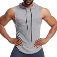 thumbnail image 2 of Workout Hooded Tank Tops Men Lightweight Breathable Muscle Sleeveless Shirt Athletic Running Gym Tanks, 2 of 4