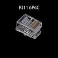 thumbnail image 4 of 20/50/100PCS/lot RJ11 6P2C 6P4C 6P6C Telephone Internet Modular Plug Jack RJ11 Connector RJ-11 Crystal Heads Gold-Plated 6U, 4 of 5