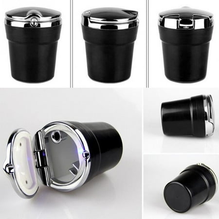 Metal Cigarette Holder - Car Vehicle Auto LED Light Metal Ashtray Cigarette Holder Cylinder Cup