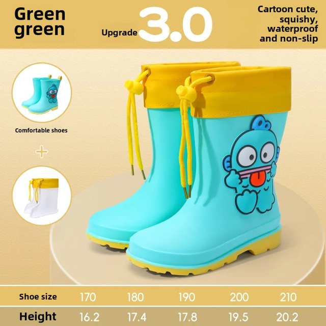 Nuevas Botas de lluvia impermeables con cordón, Sanrio Kuromi Hello Kitty, zapatos de lluvia de altura media para niños, Boo de pegamento para estudiantes para mujeres
