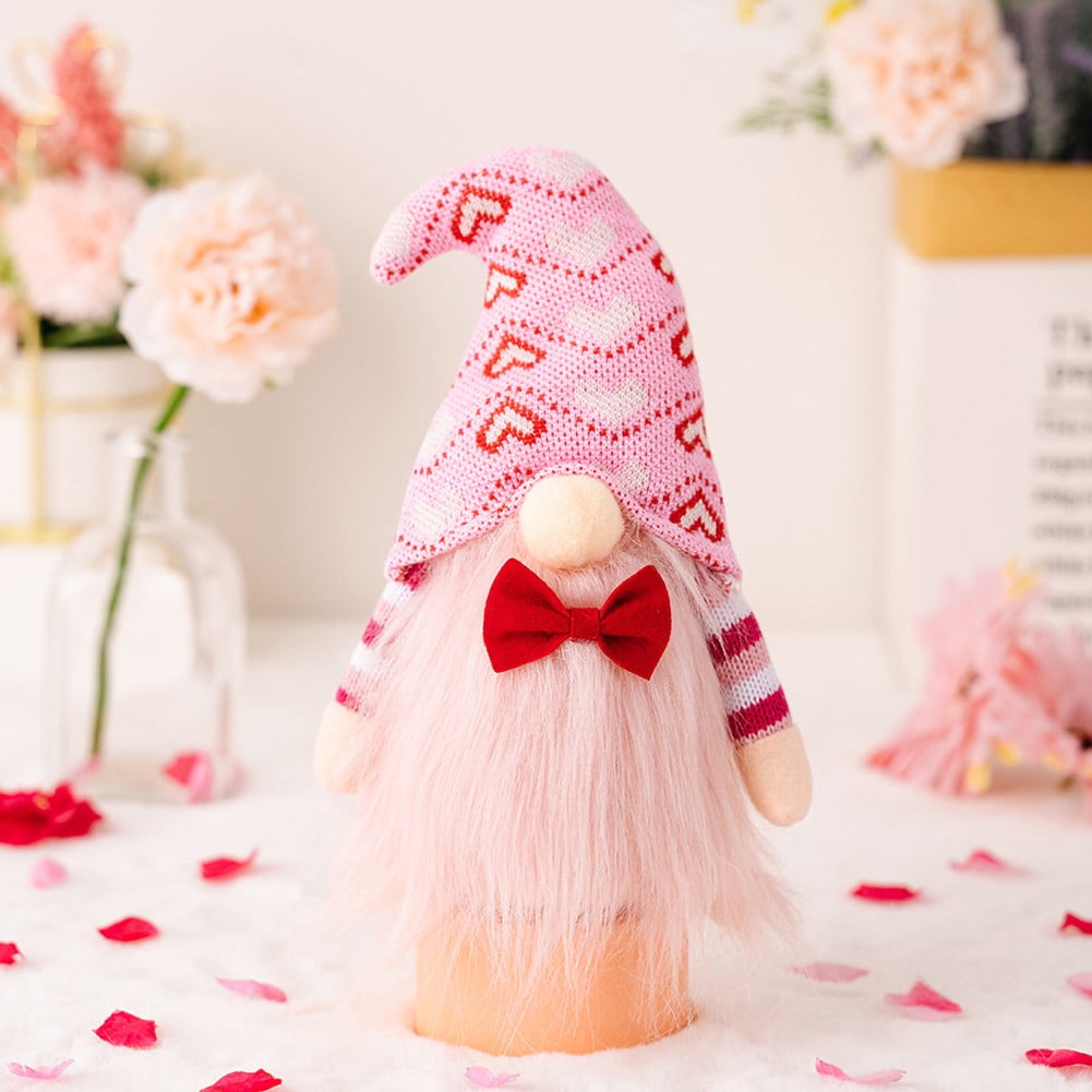 Valentines Day Decorations, 2 Pack Handmade Scandinavian Tomte