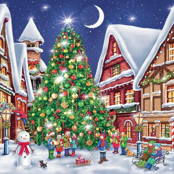 Christmas Paper Napkins CHRISTMAS NIGHT 40pcs Christmas Paper Luncheon Napkins, Christmas Paper Napkins for Decoupage, Christmas Tree Napkins