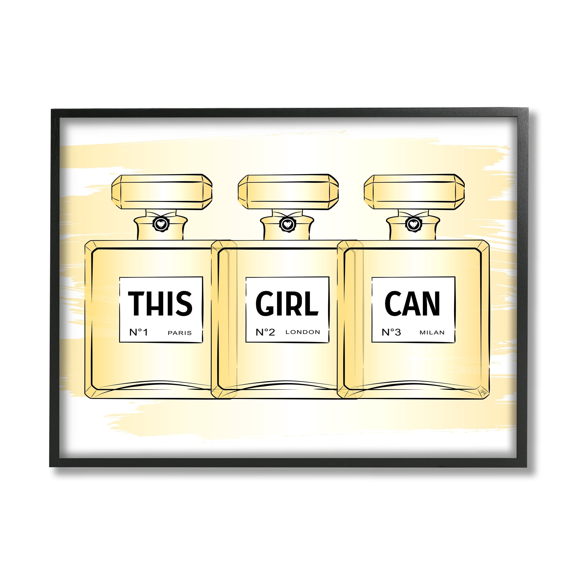 Stupell Industries This Girl Can Motivational Perfume Beauty & Fashion Painting White Framed Art Print Wall Art