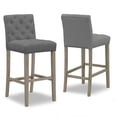 thumbnail image 2 of Set of 2 Benito Brown Faux Leather Dining Chair with Black Iron Legs, 2 of 5