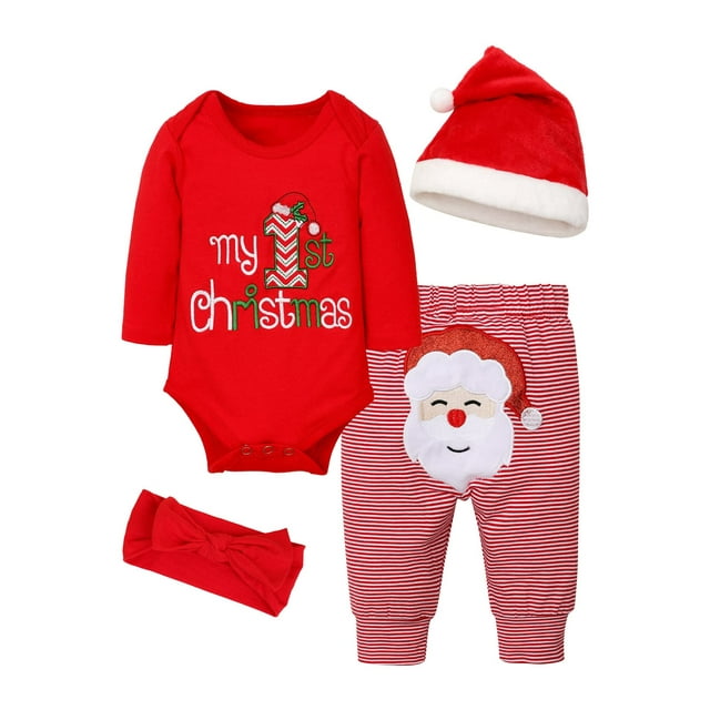 Conjunto Navideño para Bebé Abbence "Mi Primer Navidad" 3-6 Meses