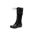 thumbnail image 2 of Tawop Boots for Women Knee High Lace Up Side Zip Round Toe Winter Black Boots, 2 of 7