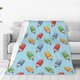 thumbnail image 1 of Fotbe Modern Ice Cream Manta de Franela Acolchonada con Estampado, Súper Suave y Esponjosa, Extra Grande para Sofá, Cama, Uso Todo el Año-60"x50", 1 of 7