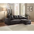 thumbnail image 2 of ACME Lloyd Black Faux Leather Sectional Sofa with Sleeper, 2 of 5