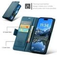 thumbnail image 3 of CaseMe Leather For iPhone 17 Wallet Case with RFID Blocking, For iPhone 17 Case Wallet for Women Men Card Holder Magnetic Clasp Kickstand Folio Case for iPhone 17,Blue,For iPhone 17, 3 of 10