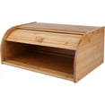 thumbnail image 2 of Bamboo Bread Box, Large Natural Roll Top Wood Bread Box, Countertop Bread Storage Bin, Bread Boxes Holder for Kitchen Food Storage, No Assembly Required, 2 of 5