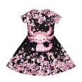 thumbnail image 4 of Uourmeti Axolotl Sundress 2-14Y Girls Cute Short Sleeve Swing Dress Cherry Blossom Summer Soft Round Neck Midi Fashion Party Wedding Dresses with Pocket, 4 of 5