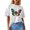 White, variant on Summer Tops for Women Casual Fashion 3/4 Sleeve Top Crew Neck Prints Basic Womens Shirts Hot Pink S