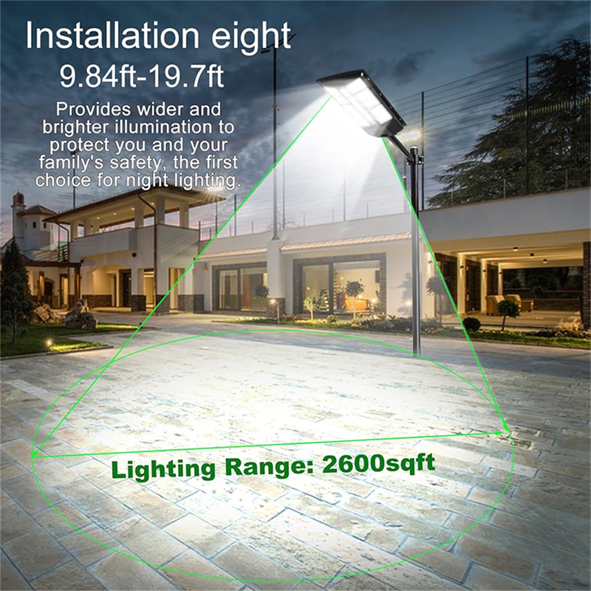 Solar Street Light 4800W Super Bright Solar Outdoor Lights Waterproof, LED Motion Sensor Street Lights, Solar Parking Lot Lights for Yard, Piazza