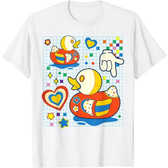 Simple Fit Kidcore Aesthetic Duck Fabric Patches Decora Kei T-Shirt