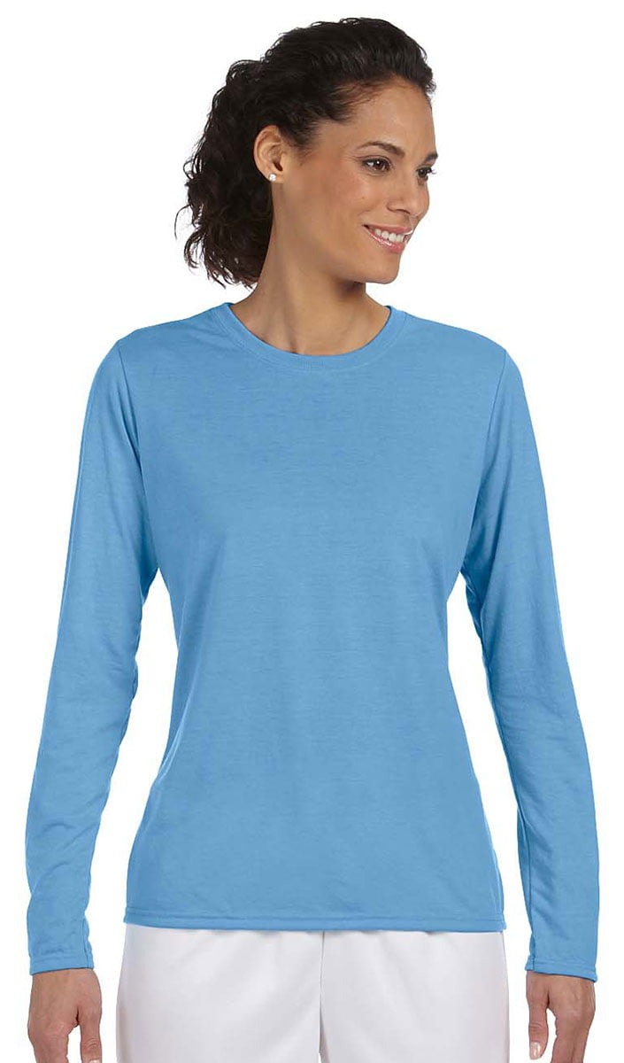 Gildan - Gildan G424L Ladies Long-Sleeve T-Shirt -Carolina Blue-Small ...